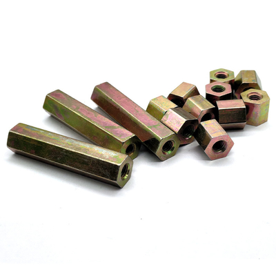 Hexagonal Long Spacer Nuts with Color - Zinc Plating, Through - Hole Extended Fastening Components for Industrial Assembly