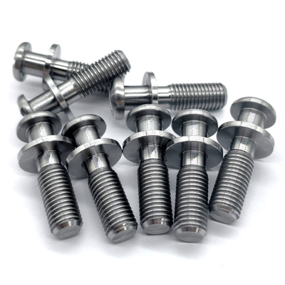 Custom Slotted Round Head Screws | CNC Machined Carbon Steel Bolts with Flat Washer Shoulder