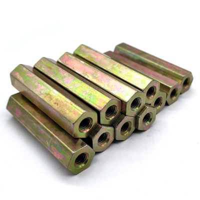 Zinc - Plated Colorful Hexagonal Long Nuts, Through - Hole Extended Connector Nuts, Hardware Fastening Accessories
