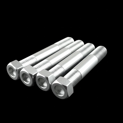 Custom Zinc Plated Steel Stud Bolts | CNC Machined Hex Shoulder Pins with Threaded End