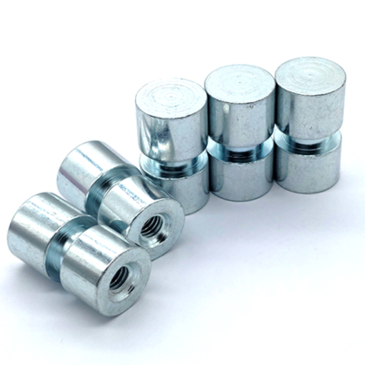 Custom Zinc Plated Steel Hex Coupling Nuts | Blue-White Zinc Threaded Connectors for Machinery & Fasteners