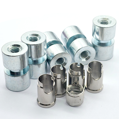 Custom Zinc Plated Steel Hex Coupling Nuts | Blue-White Zinc Threaded Connectors for Machinery & Fasteners