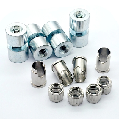 Custom Zinc Plated Steel Hex Coupling Nuts | Blue-White Zinc Threaded Connectors for Machinery & Fasteners