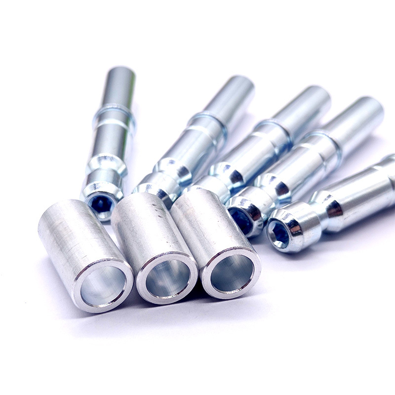 OEM যথার্থ অ্যালুমিনিয়াম বুশিং এবং ইস্পাত পিন।